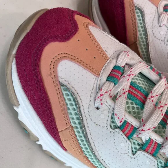 SKECHERS D'LITES WOMENS SNEAKERS MULTI ROSE, GREEN, RHINESTONE, GLITTERY-SN13146 - Picture 6 of 10